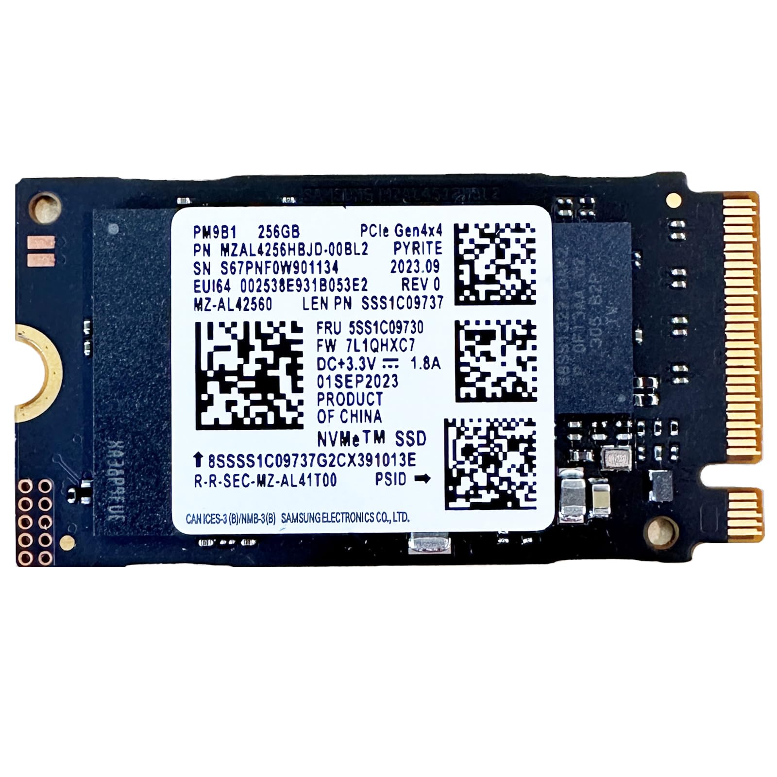 SSD M2 NVMe MINI SAMSUNG PM9B1 256GB GEN4 3400MB par Sec